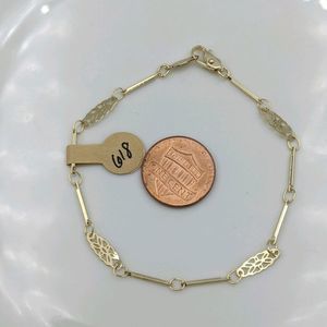Vintage 14kt Gold Plated Hinge Filigree Bracelet